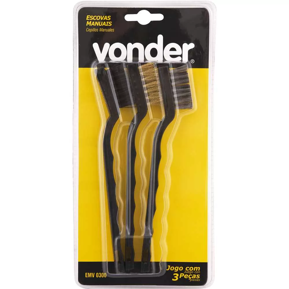 Jogo de escovas manuais com 3 peças VONDER Jogo de escovas manuais com 3 peças VONDER